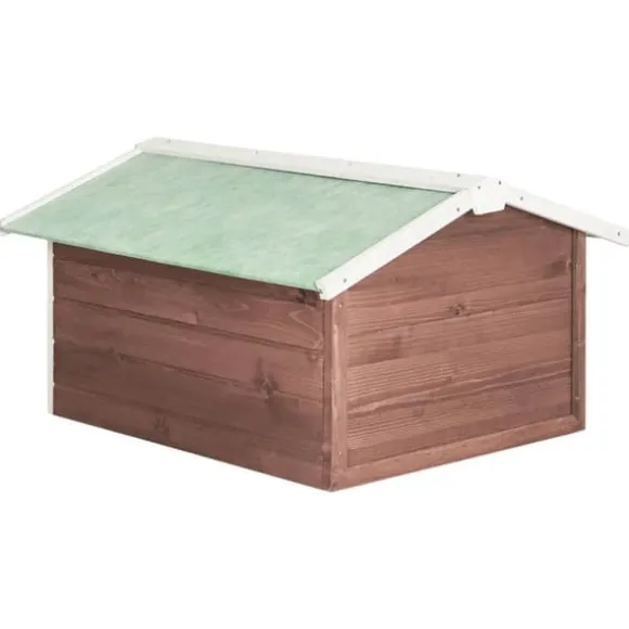 Skur til robotplæneklipper 72x87x50 cm fyrretræ brun og hvid - Træskur Til Plæneklipper - Træskure Til Plæneklippere - Home & Living