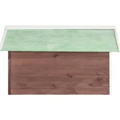 Skur til robotplæneklipper 72x87x50 cm fyrretræ brun og hvid - Træskur Til Plæneklipper - Træskure Til Plæneklippere - Home & Living