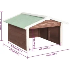 Skur til robotplæneklipper 72x87x50 cm fyrretræ brun og hvid - Træskur Til Plæneklipper - Træskure Til Plæneklippere - Home & Living