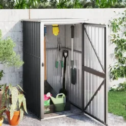 Skure & Redskabsskure - Living redskabsskur til haven 88x89x161 cm galvaniseret stål antracit
