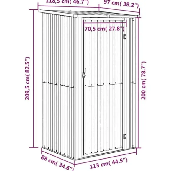 Skure & Redskabsskure - Living haveskur 118,5x97x209,5 galvaniseret stål grøn