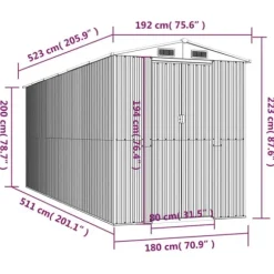 Skure & Redskabsskure - Living haveskur 192x523x223 cm galvaniseret stål mørkebrun