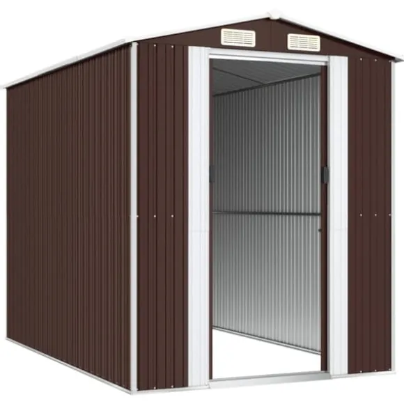Skure & Redskabsskure - Living haveskur 192x274x223 cm galvaniseret stål mørkebrun