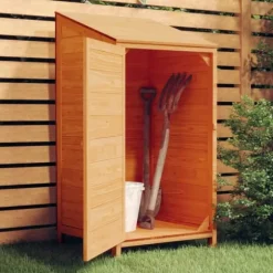 Skure & Redskabsskure - Living haveskur 55x52x112 cm massivt grantræ brun