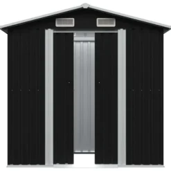 Skure & Redskabsskure - Living opbevaringsskur til haven 204x132x186 cm stål antracitgrå