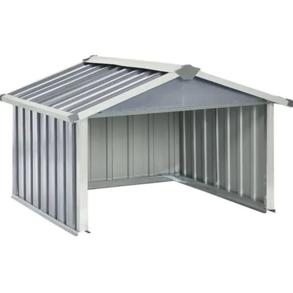 Skure & Redskabsskure - Living garage til robotplæneklipper 92x97x63 cm galvaniseret stål grå