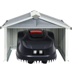 Skure & Redskabsskure - Living garage til robotplæneklipper 92x97x63 cm galvaniseret stål grå