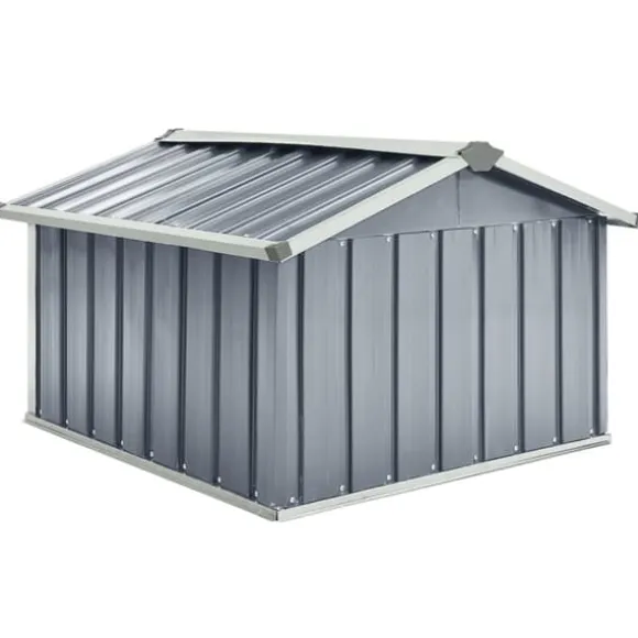 Skure & Redskabsskure - Living garage til robotplæneklipper 92x97x63 cm galvaniseret stål grå