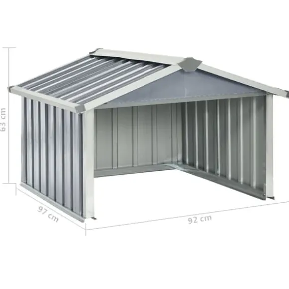 Skure & Redskabsskure - Living garage til robotplæneklipper 92x97x63 cm galvaniseret stål grå