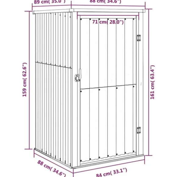 Skure & Redskabsskure - Living redskabsskur til haven 88x89x161 cm galvaniseret stål grøn