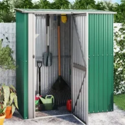 Skure & Redskabsskure - Living haveskur 180,5x97x209,5 galvaniseret stål grøn