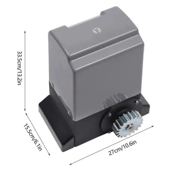 Skydeportsåbner - Portmotor - 370 W - IP44 - Maks 600 kg - 1400 omdr./min - 12 m/min - Fjernbetjening & nøgler - Grå