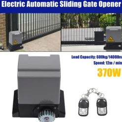 Skydeportsåbner - Portmotor - 370 W - IP44 - Maks 600 kg - 1400 omdr./min - 12 m/min - Fjernbetjening & nøgler - Grå