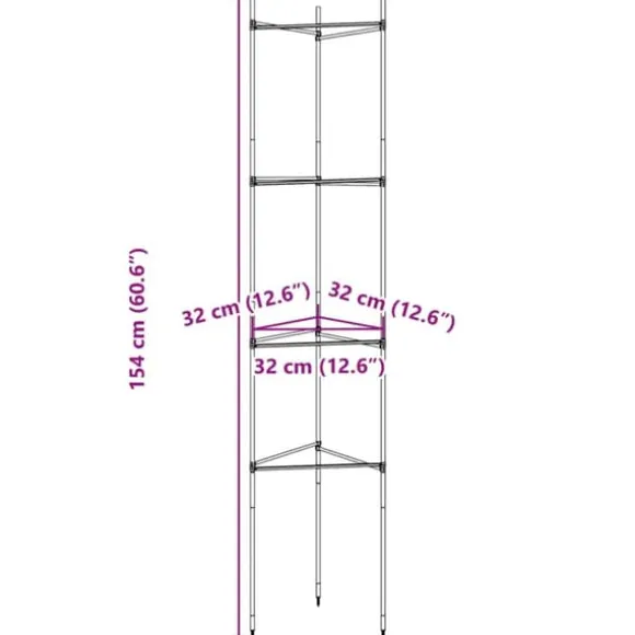 Slidstærkt espalier til tomater - Justerbart 2 stk. | Stål & PP | Højde: 154 cm
