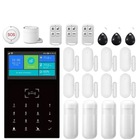 Smart Home Alarm System, App Kontrol, 99 Zone Support,EU stik, 4G-E
