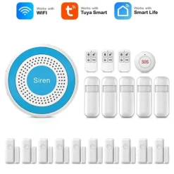 Smart Home Alarm System, Trådløs Forbindelse, App-Styret,WiFi Alarm Kit F, EU Stik