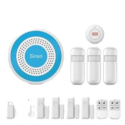 Smart Home Alarm System, Trådløs Forbindelse, App-Styret,WiFi Alarm Kit D, EU Stik