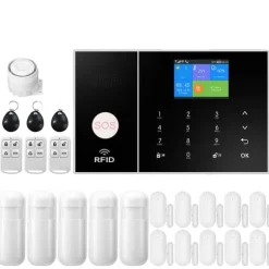 Smart Home Alarm System, WiFi & 4G Forbindelse, Bevægelsesdetektion,F, EU stik