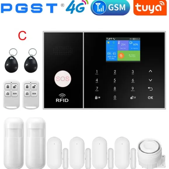 Smart Home Alarm System, WiFi & 4G Forbindelse, Bevægelsesdetektion,C, EU-stik