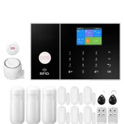 Smart Home Alarm System, WiFi & 4G Forbindelse, Bevægelsesdetektion,EU-stik, D
