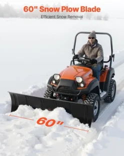 Sneplov til ATV/UTV - Universelt sneplovsæt - Bredde 152,4 cm - Højde- og sidejusterbar - Hurtig afmontering - Stålblad - Tre monteringsmuligheder