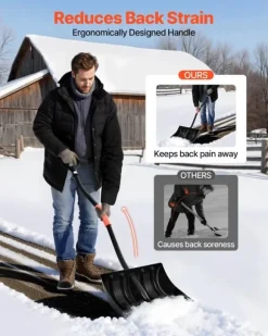 Sneskovl - Til indkørsel - Bladbredde 42 cm - Aluminiumsblad - D-formede håndtag - Letvægt - Stor kapacitet