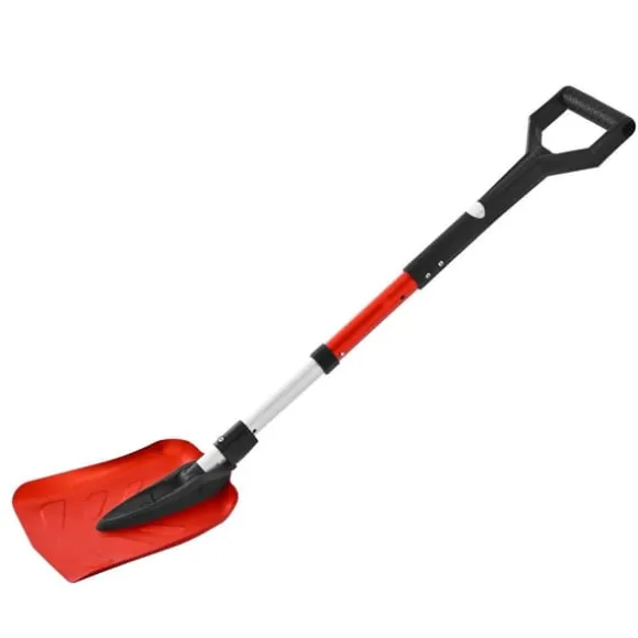 Sneskovl til indkørsel - Foldbar model - D-formet håndtag - Justerbart skaft 91-102 cm - Bladbredde 22 cm - Letvægts aluminiumslegering