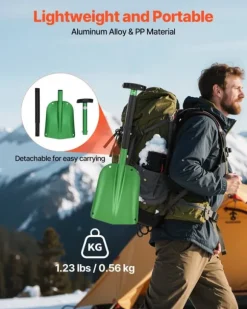 Sneskovl til indkørsel - Håndsneplov i aluminium - Bredde 21,5 cm - T-formet håndtag - Let og bærbar - Stor kapacitet - Til bil og have