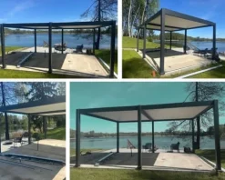 SOL PRO Bioklimaattinen pergola 7860 X 4005 valmistettu alumiinista, automaattisesti säädettävällä katolla ja LED-valaistuksella – antrasiittiväri | CDON