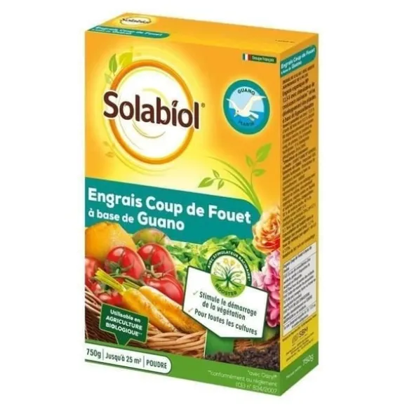 SOLABIOL SOGUA750N SOGUA750N - Guano-baseret Boost-gødning - Stimulerer vegetationsopstart, Gul