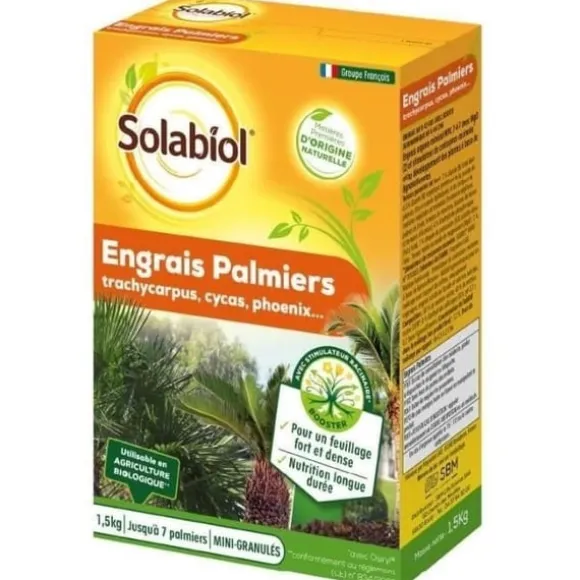 SOLABIOL SOPALMY15 Gødning til palmer og middelhavsplanter 1,5 kg, Velegnet til økologisk landbrug