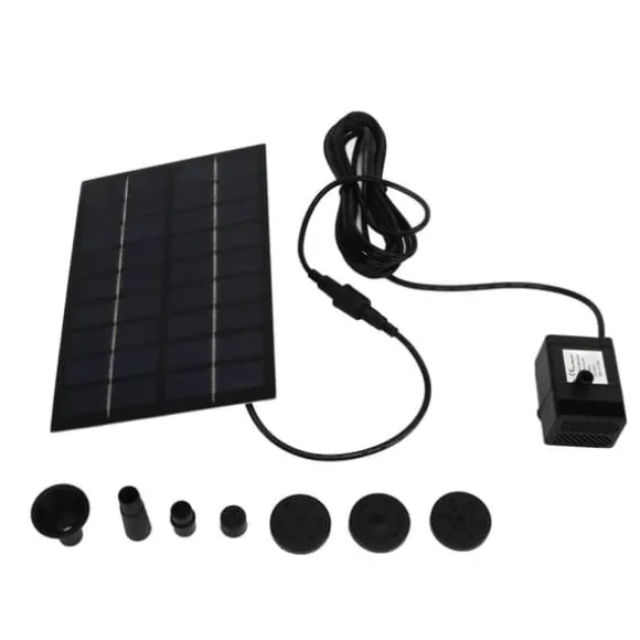 Solar dampumpesæt med anti-tilstopningsnet - nem montering, 9V 1,8W, til udsmykning af havepool