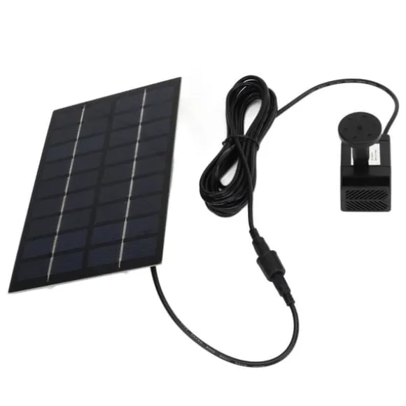 Solar dampumpesæt med anti-tilstopningsnet - nem montering, 9V 1,8W, til udsmykning af havepool