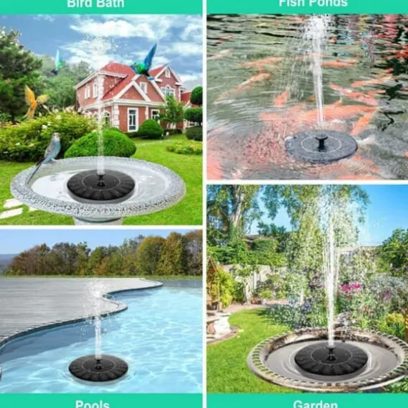 Solar Fountain - Solar Powered Fountain til Fuglebad 16cm