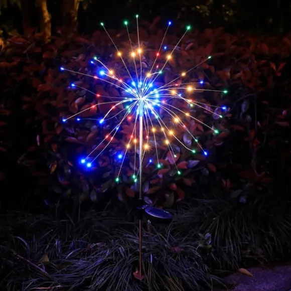 SOLAR Havelampe FARVERIGT Fyrværkeri op til 200 LED JULEFEST