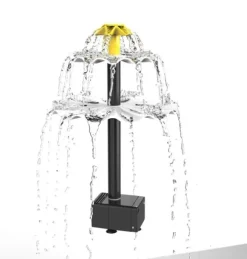 Solar springvand til haven – Fuglebad springvand med 3-lags vandfald, 4 dyser og DIY vandfunktion