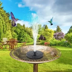 Solar springvandspumpe 13 cm, flydende vandpumpe 210 l/t, vandtæt til fuglebad og pool