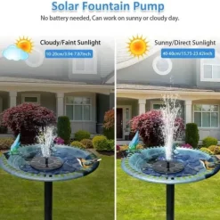 Solar springvandspumpe 13 cm, flydende vandpumpe 210 l/t, vandtæt til fuglebad og pool