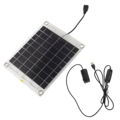 Solar vandpumpesæt med 10W dobbeltsidet monokrystallinsk silicium solpanel - 5V 3W lavstøjspumpe