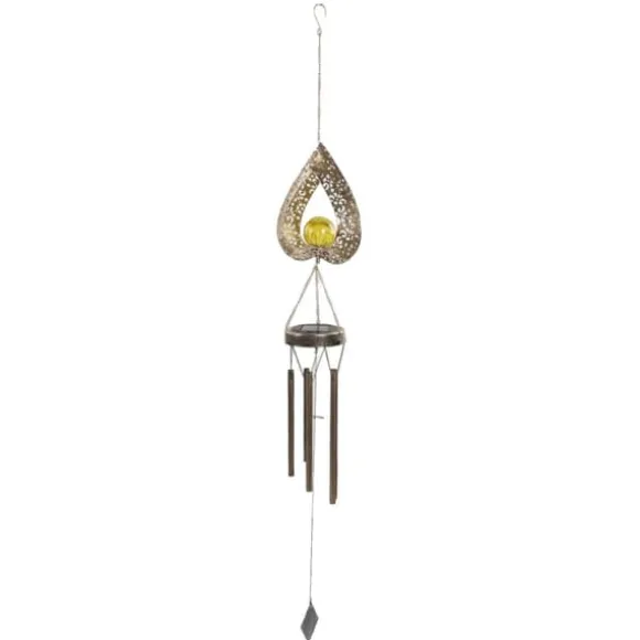 Solar Wind Chime Lys dekorativ udendørs terrasselampe jern kunst gave