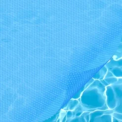 Solartæppe til swimmingpool, 24 x 12 ft rektangel, til både nedgravede og overjordiske pools, 16 mil blåt solar cover, energieffektiv opvarmning
