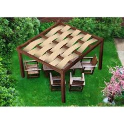 Solbeskyttelsesliste til pavillon HDPE 0,4x5 Grå