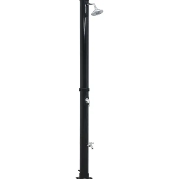 Solcelledrevet udendørsbruser - 40 liter | Farve: Sort | Størrelse: 220 cm