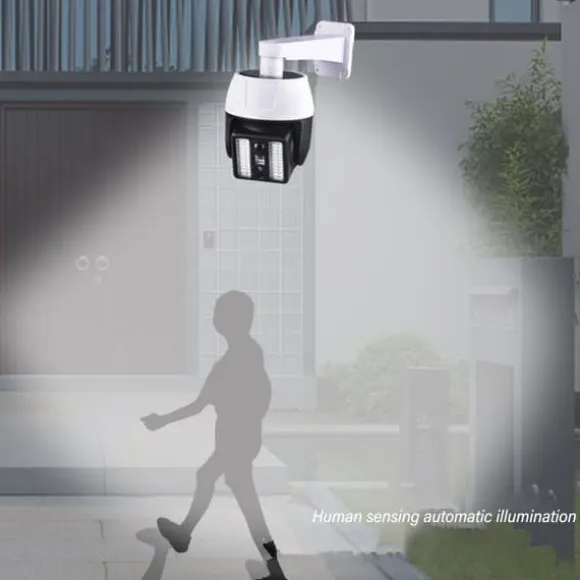 soldrevet falsk sikkerhedskamera med blinkende rødt LED-lys simuleret overvågningskamera med fjernbetjening til udendørs nattesikkerhedsadvarsel