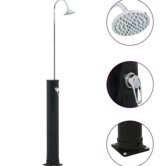 Soldrevet udendørs bruser - Solbruser 20L | Farve: Sort | Størrelse: 214 cm