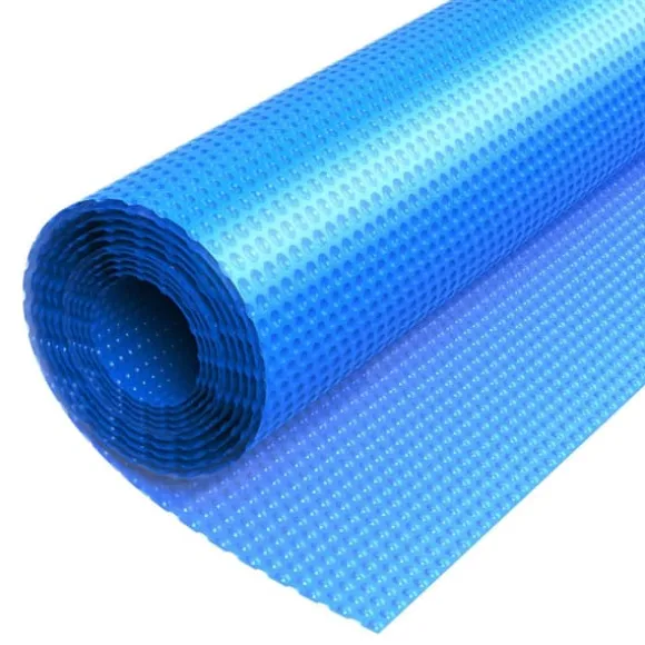Solfolie til pool - Rektangulær bobleoverdækning - 10,97 x 4,88 m - 0,30 mm - PE-materiale - Varmeabsorberende og -bevarende - Blå