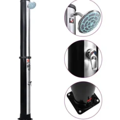 Solopvarmet udendørsbruser med brusehoved og hane 40 l - Solopvarmet Bruser - Solopvarmede Brusere - Home & Living