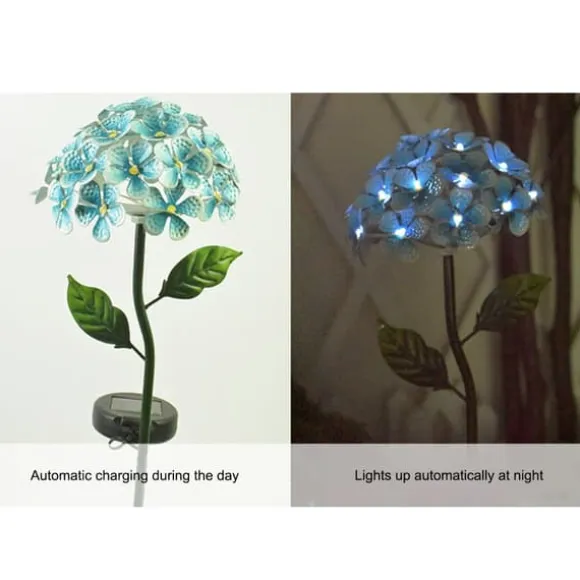 Solsimulering Hortensia Lys Terrasse Græsplæne Dekorative Lys Havelys