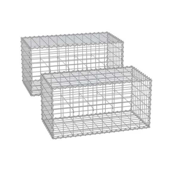 SONGMICS trådkurv 100 x 30 x 30 cm, 2 stk. sæt, sølvfarvet