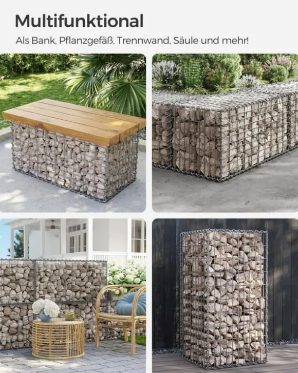 SONGMICS trådkurv 100 x 30 x 30 cm, 2 stk. sæt, sølvfarvet